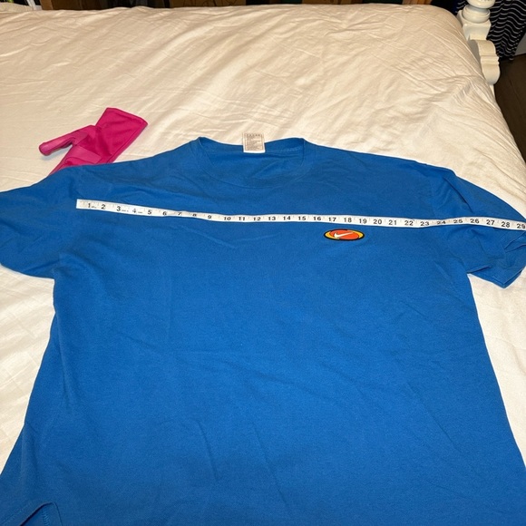 Nike Vintage Men's Blue Shirt with 90s Logo T-Shirt Size XL - Picture 6 of 9